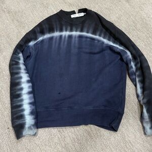 Proenza Schouler blue and White Tie-Dye Crewneck Sweater